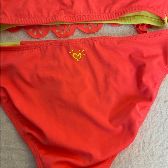 Justice Neon Pink and Yellow Bikini - Picture 6 of 7